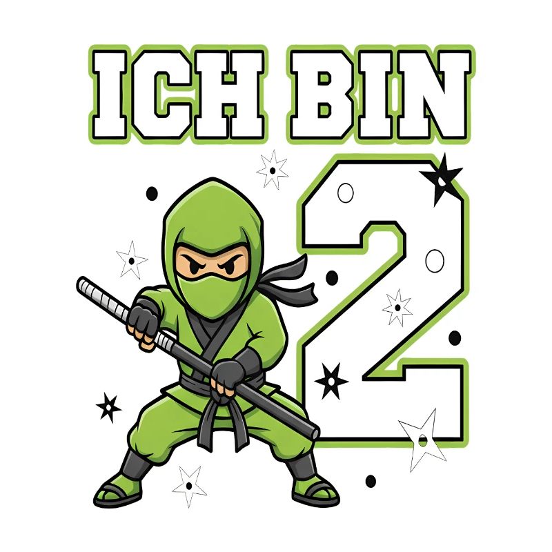 Ich bin 2 Ninja 2. Geburtstag Grüne Karate