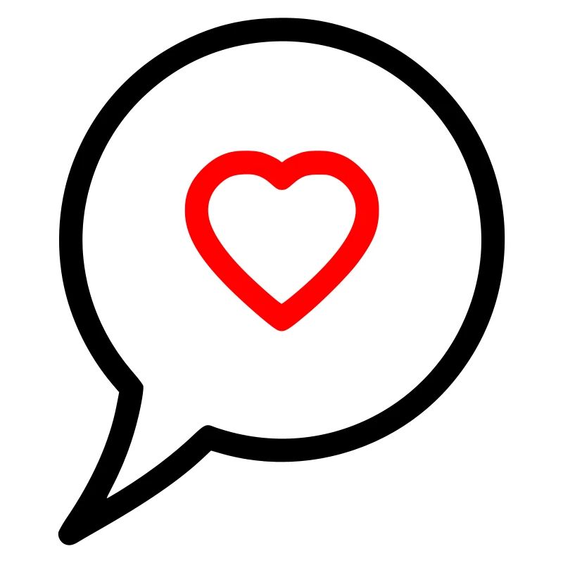 Speech Bubble Heart Love Chat