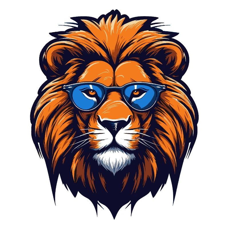 Löwe mit blauer Brille - Pop Art