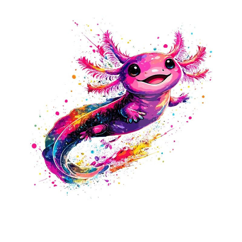 Éclaboussure colorée d’axolotls – Pour les fans d’axolotls