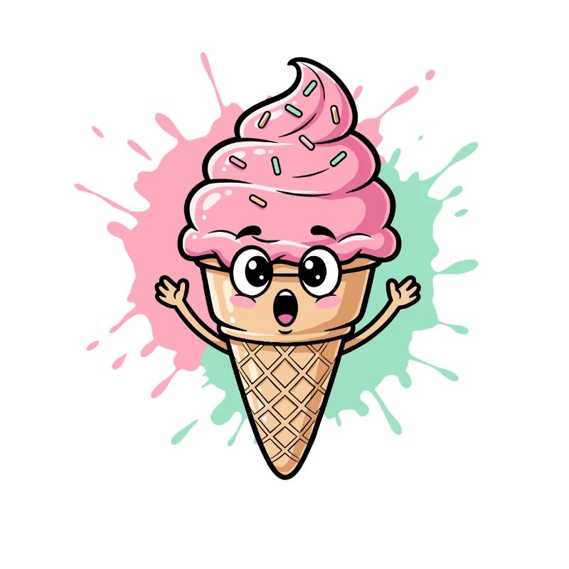 Kawaii Eistüte mit Sprinkles