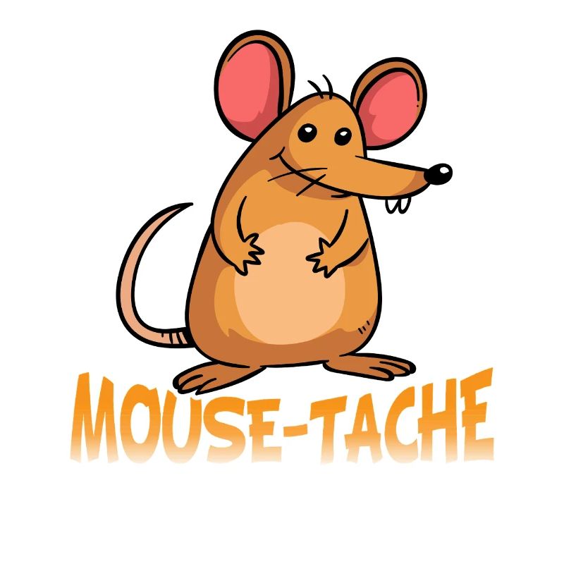 Mouse-Tache Funny Mouse Pun Cartoon Graphic