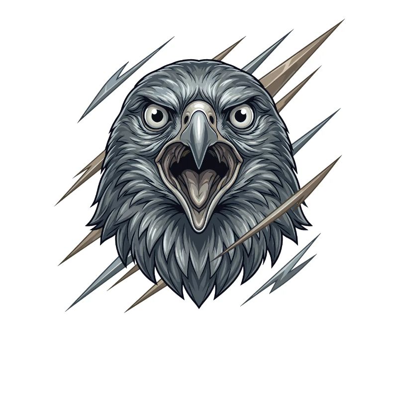 Furious eagle in the storm