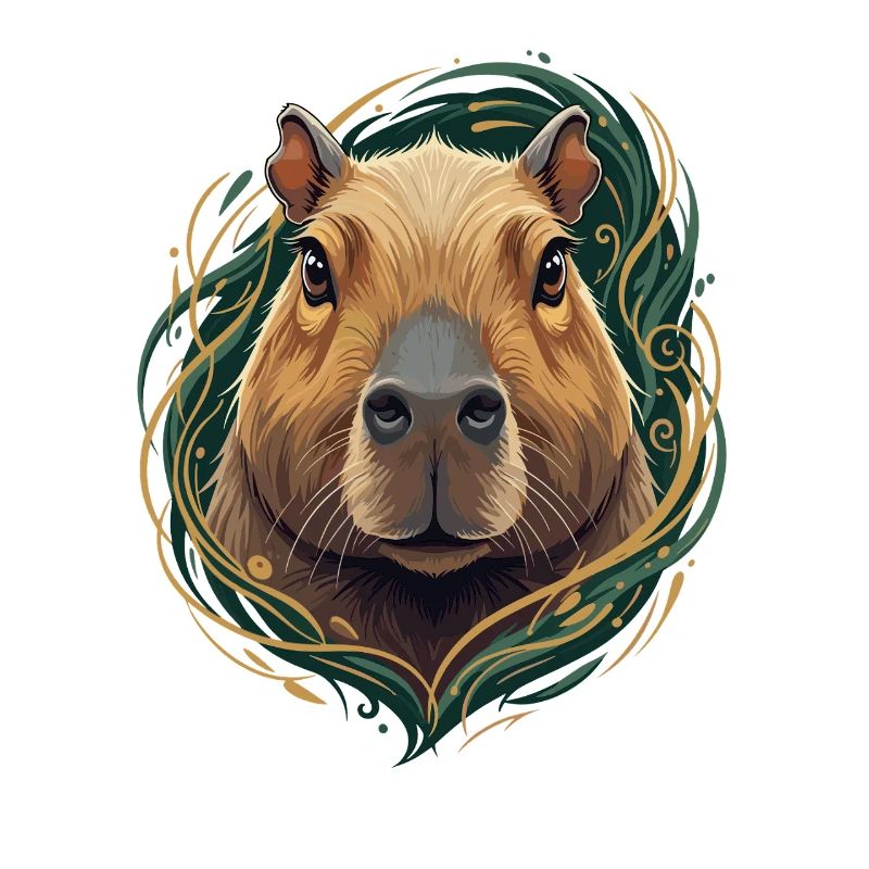 Capybara in an ornamental frame