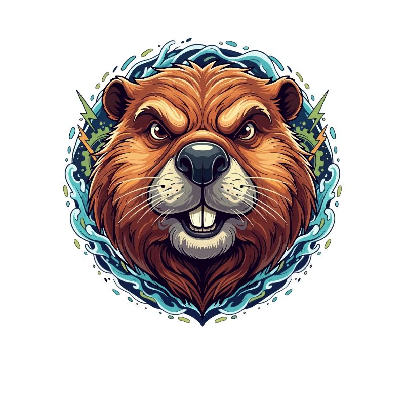 Glowing beaver in the neon ring