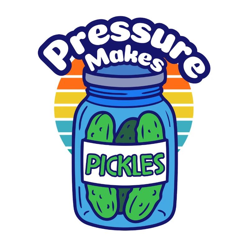 Green cucumbers in a jar pressure creates cucumbers