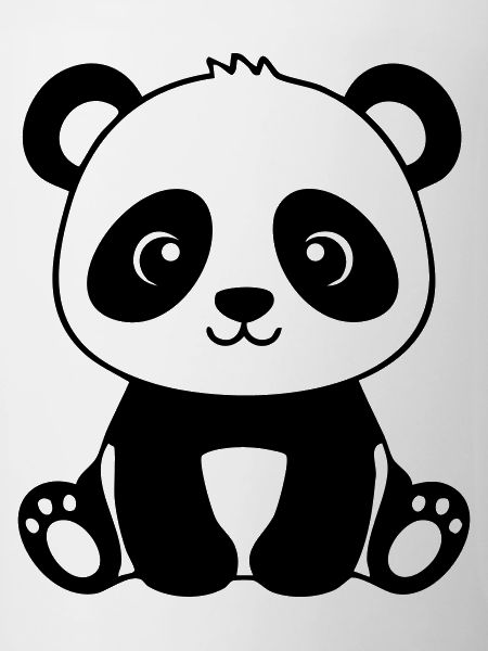 Bébé Panda mignon – Noir & Blanc