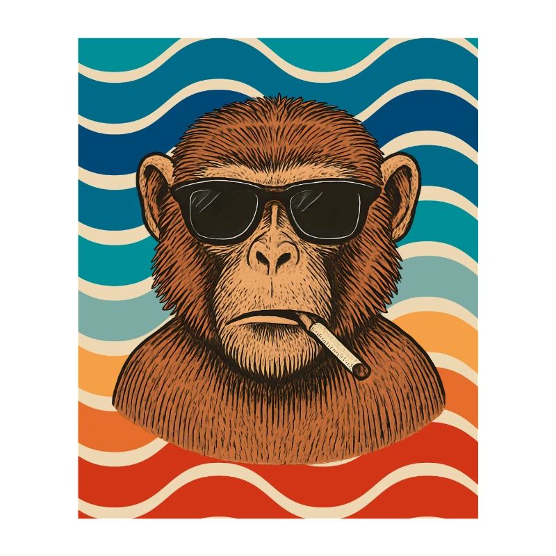 Wave Chimp with Sunglasses