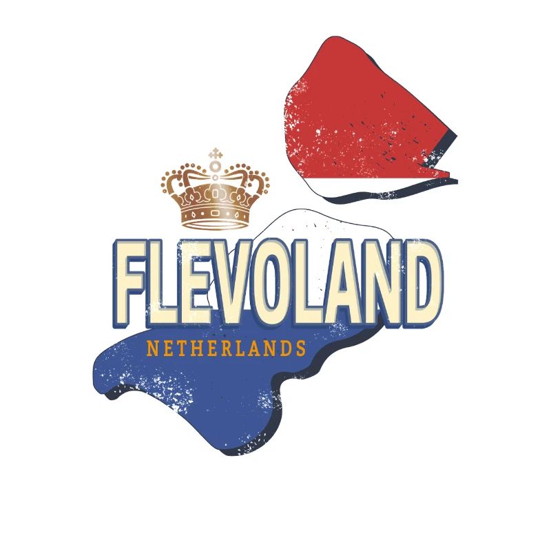 Flevoland Netherlands Retro Map Holland