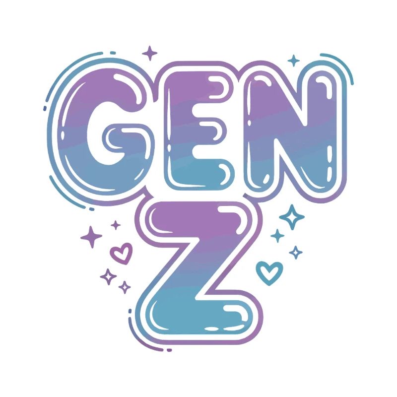Gen Z Gradient Font Design