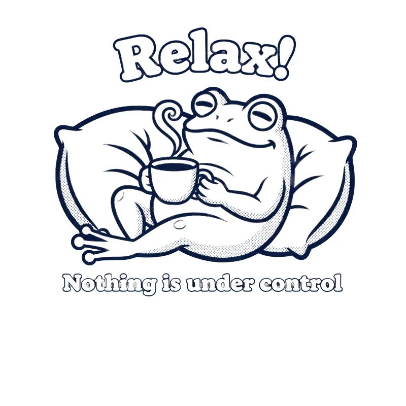 Relax! Frog with coffee