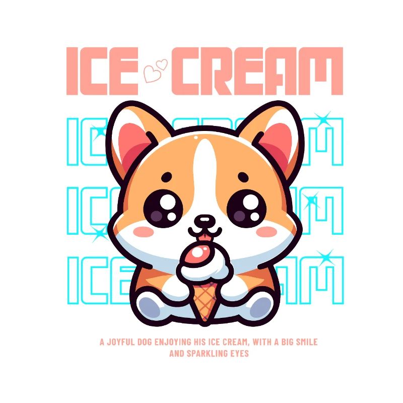 Niedlicher Eiscreme Welpe