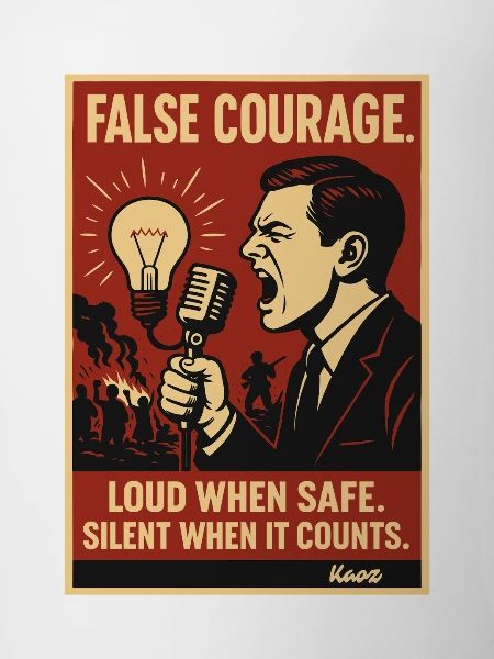 False Courage Protestplakat