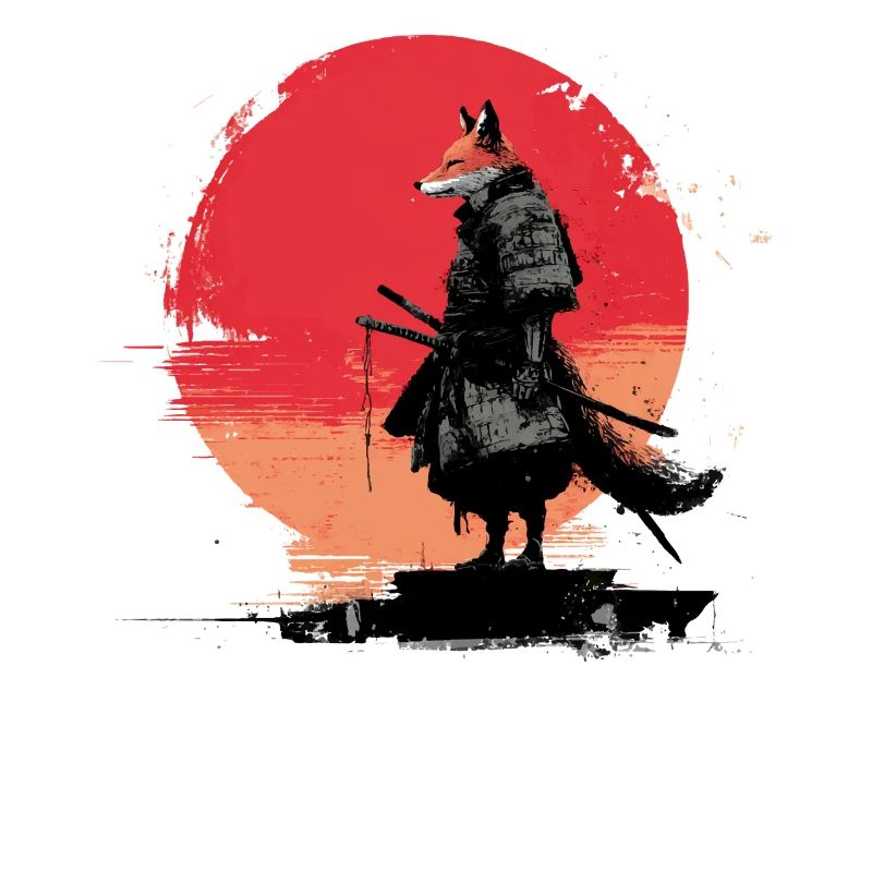 Fuchs-Samurai bei Sonnenuntergang
