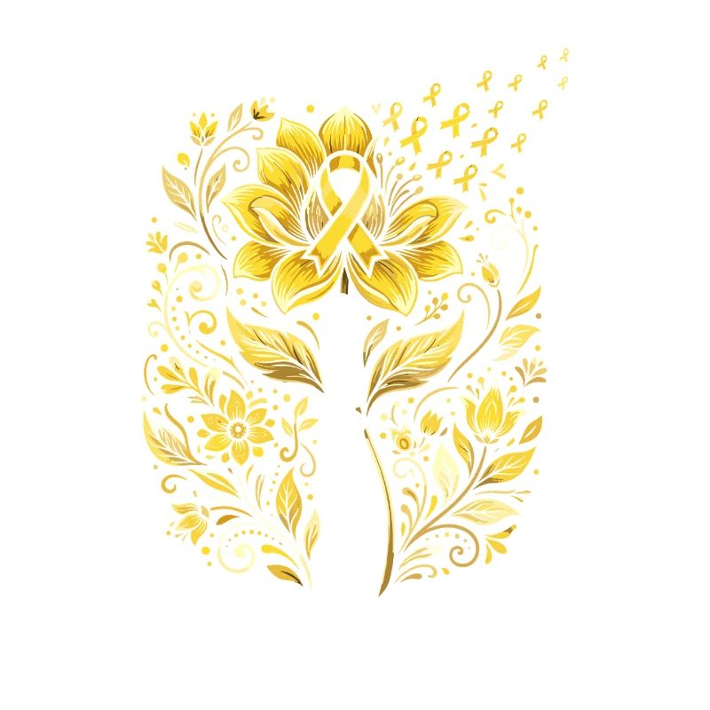 Couronne de Fleurs Dorées Force Espoir Courage