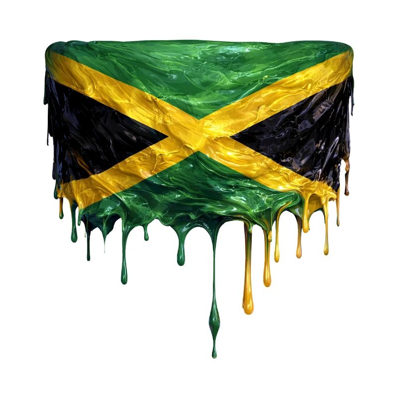 Impression en goutte de larme du drapeau de la Jamaïque