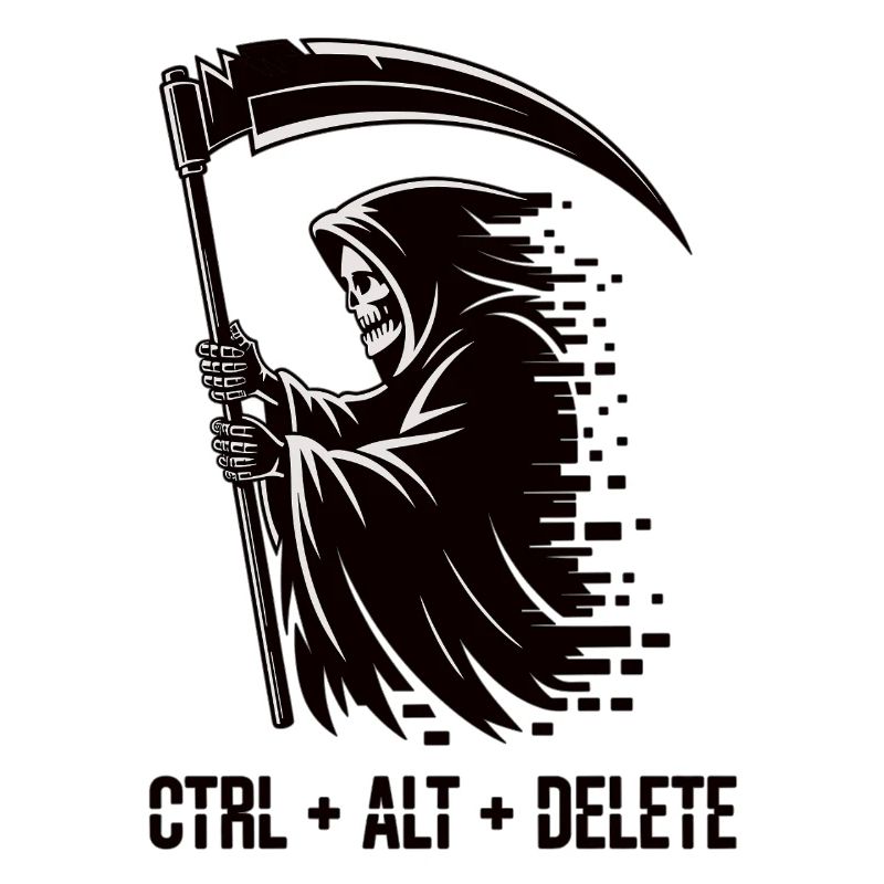 Ctrl Alt Delete Grim Reaper IT Humor Shirt