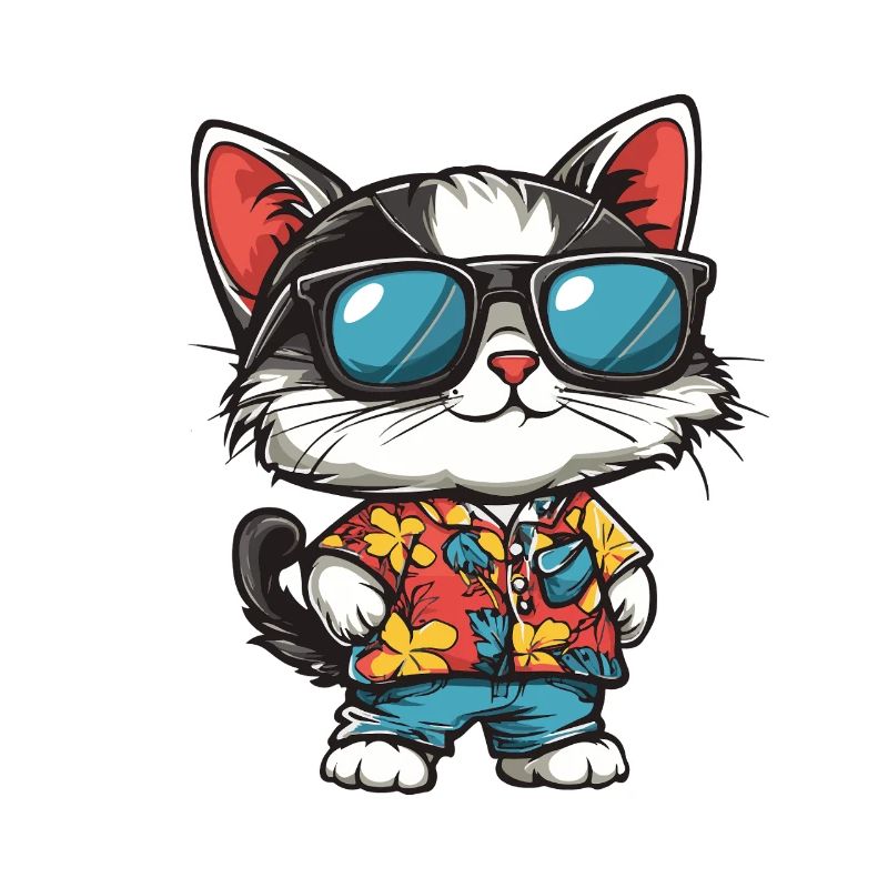 Katze Comic Urlaub
