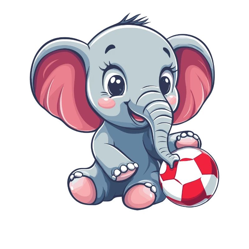 Cute elephant with ball