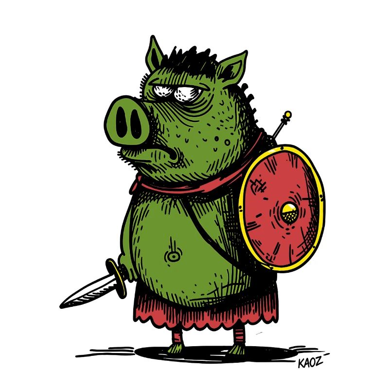 Viking sanglier vert avec bouclier
