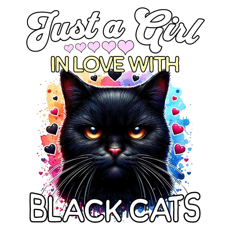 Schwarze Katze Mädchen