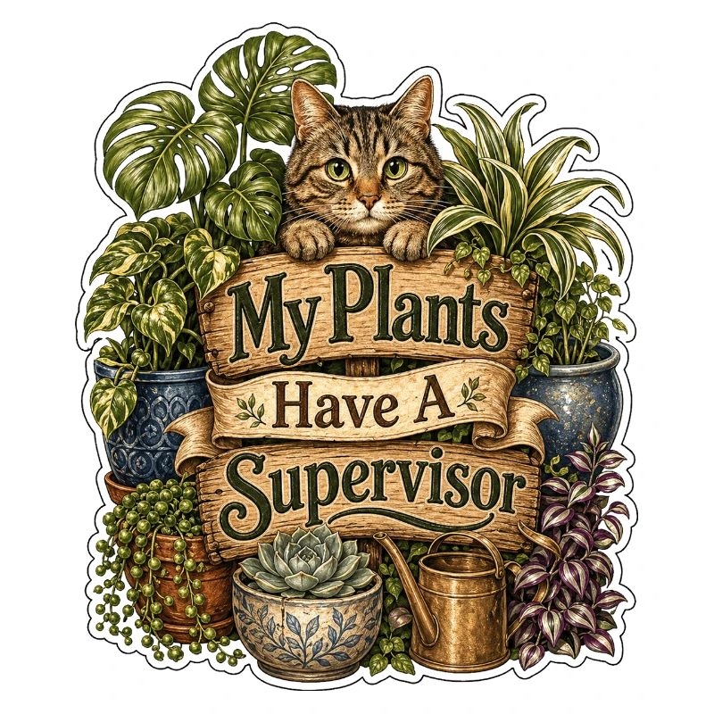 Mes plantes ont un chat superviseur