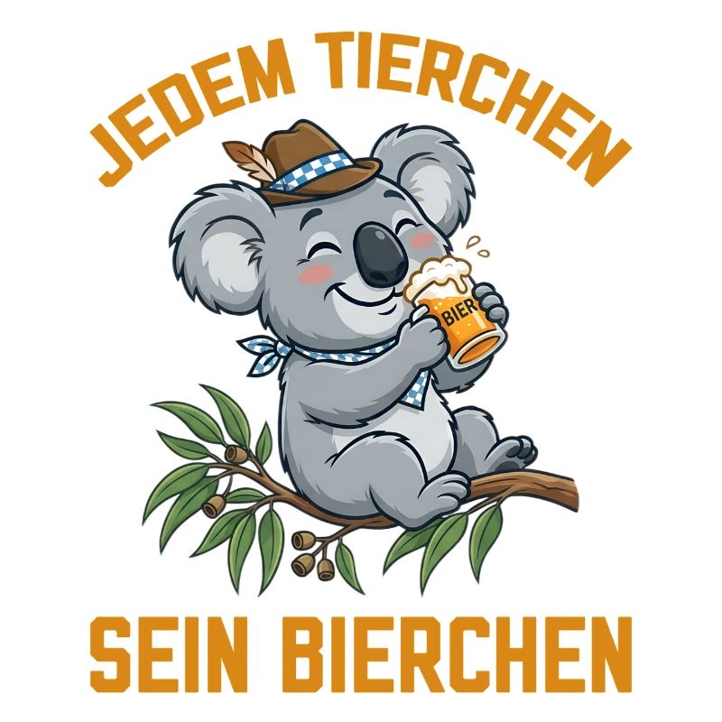 Jedem Tierchen sein Bierchen Koala Bär trinkt Bier