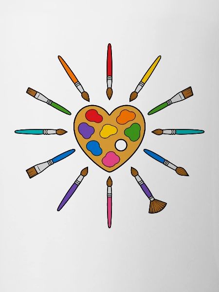 Cooler Pinsel-Herzform-Kunstlehrer Maler