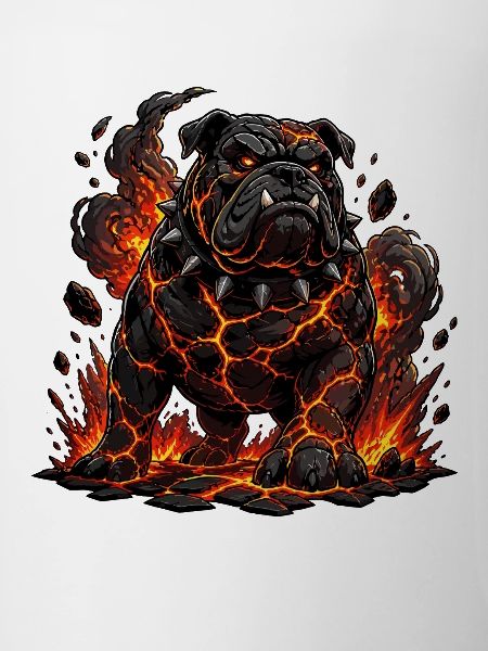 Lava Bulldog with Flame Claws