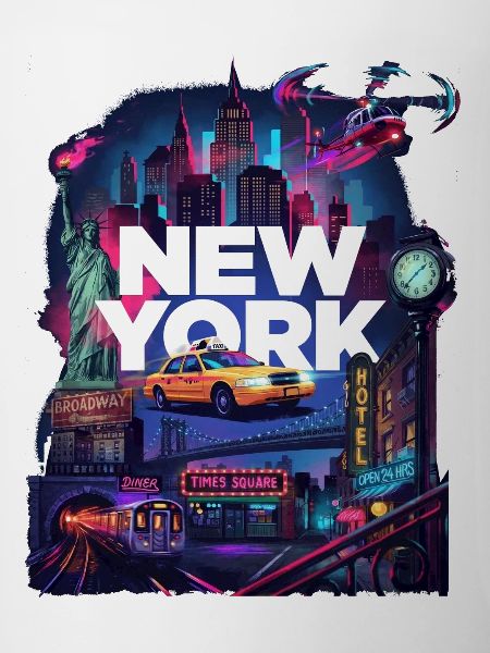 Neon New York Cityscape