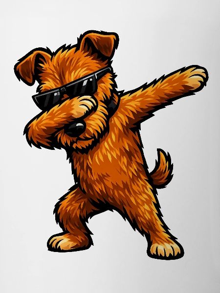 Dabbing Irish Terrier in Comic Style