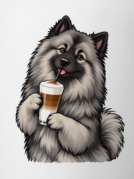 Wolfsspitz mit Latte Macchiato