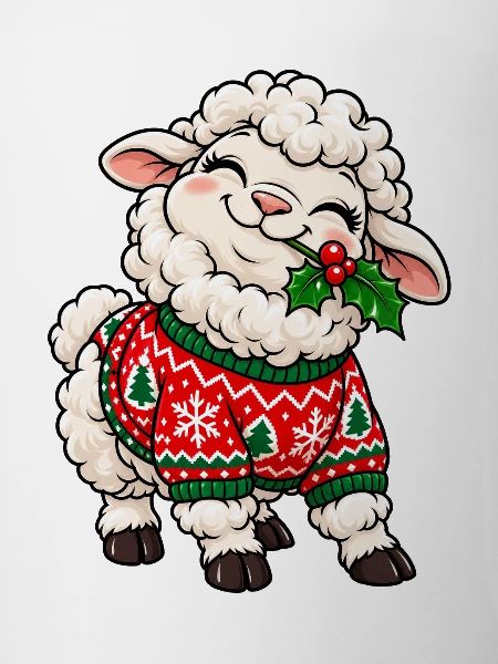 Weihnachten Schaf Pullover Mistel Geschenk