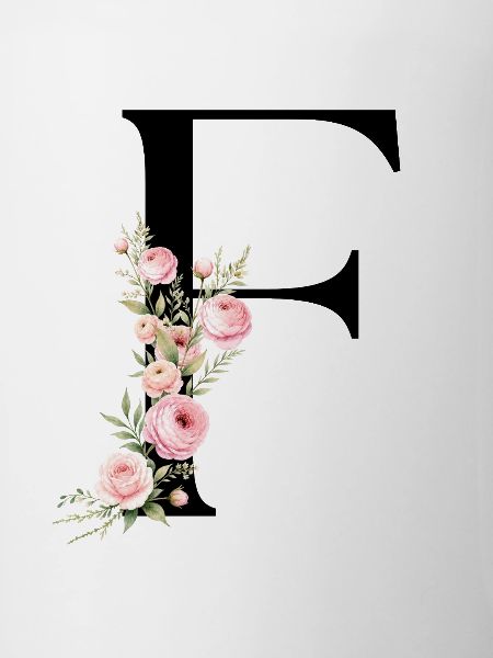 F Buchstabe Monogram Floral
