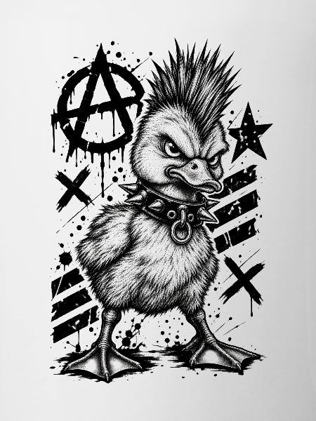 Punk Rock Duck Mohawk Anarchy Bird