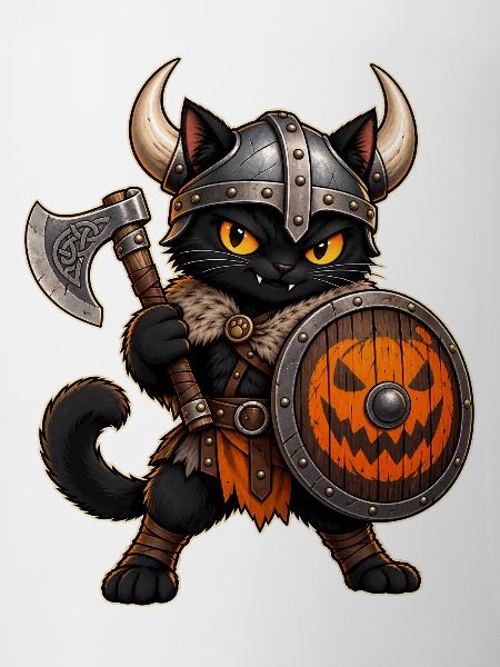 Halloween-Wikingerkatze