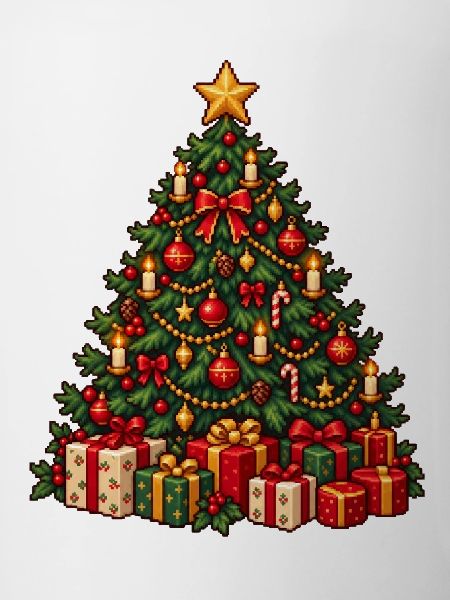 Weihnachtsbaum voller Lichter & Geschenke