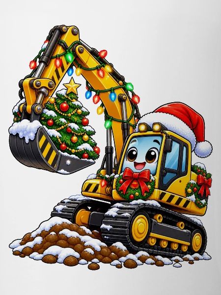 Weihnachtsbagger mit Baumzauber