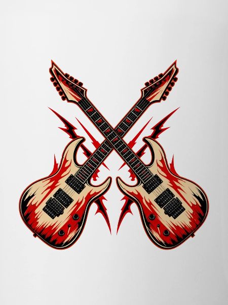 2 Gekreuzte Gitarren