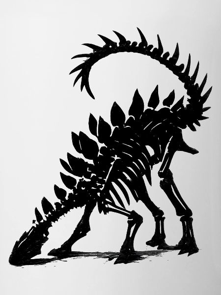 Dunkler Stegosaurus Silhouette