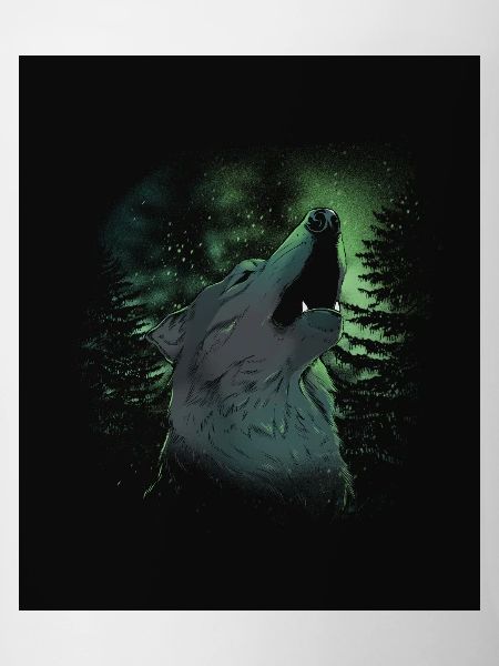 Wolfsruf im Nordlicht