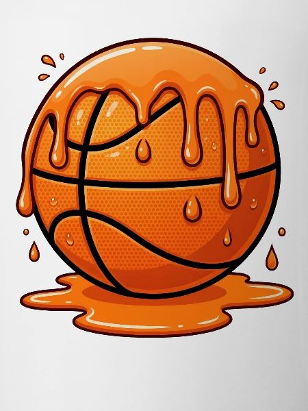 Zerschmelzender orangefarbener Basketball-Splash