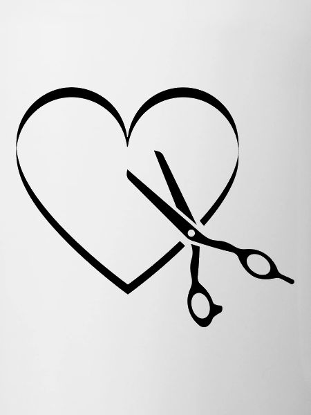 Coiffeur coiffure coeur ciseaux
