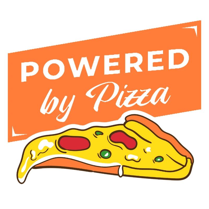 Powered By Pizza Retro Pizza Lover Designs