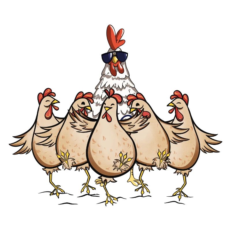 Poulets Coq Chef Funny Chicken Design