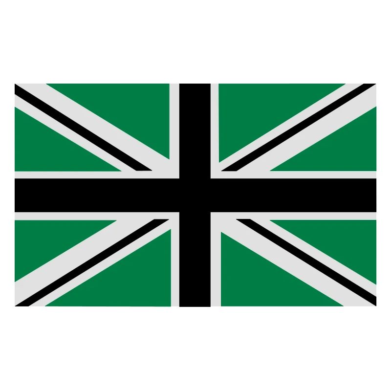 Union Jack | noir-blanc-vert | bannière | drapeau
