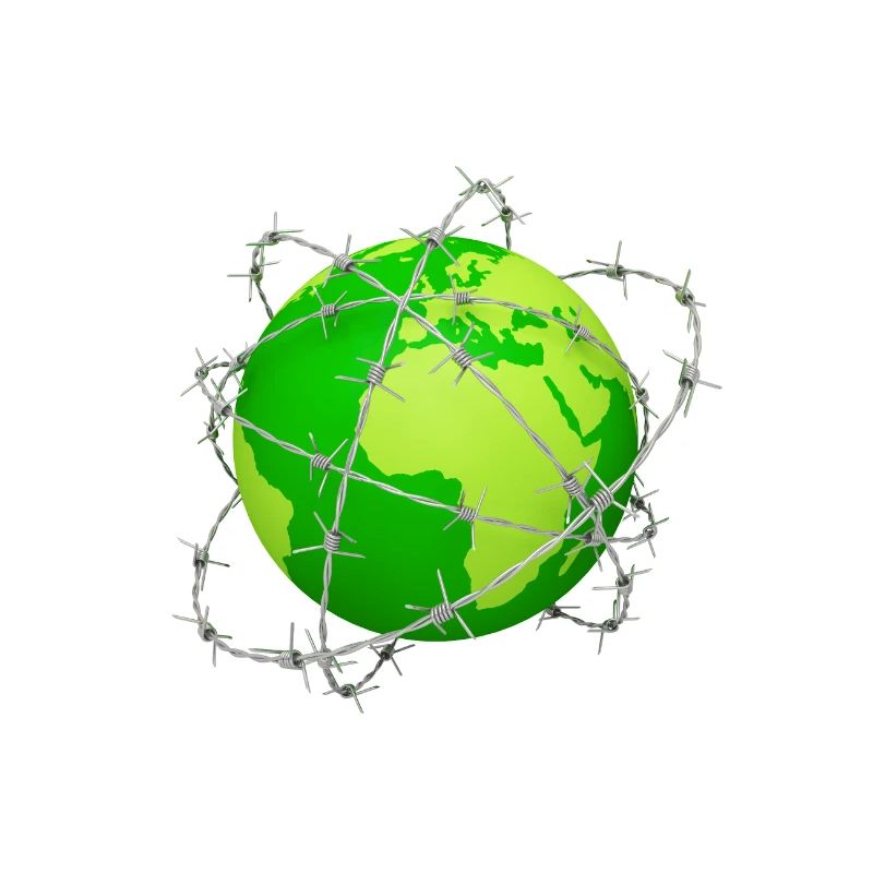 planet earth barbed wire 3D globe