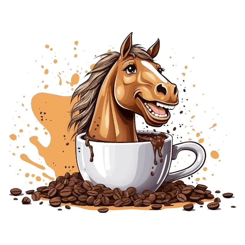 Cavalier à cheval café