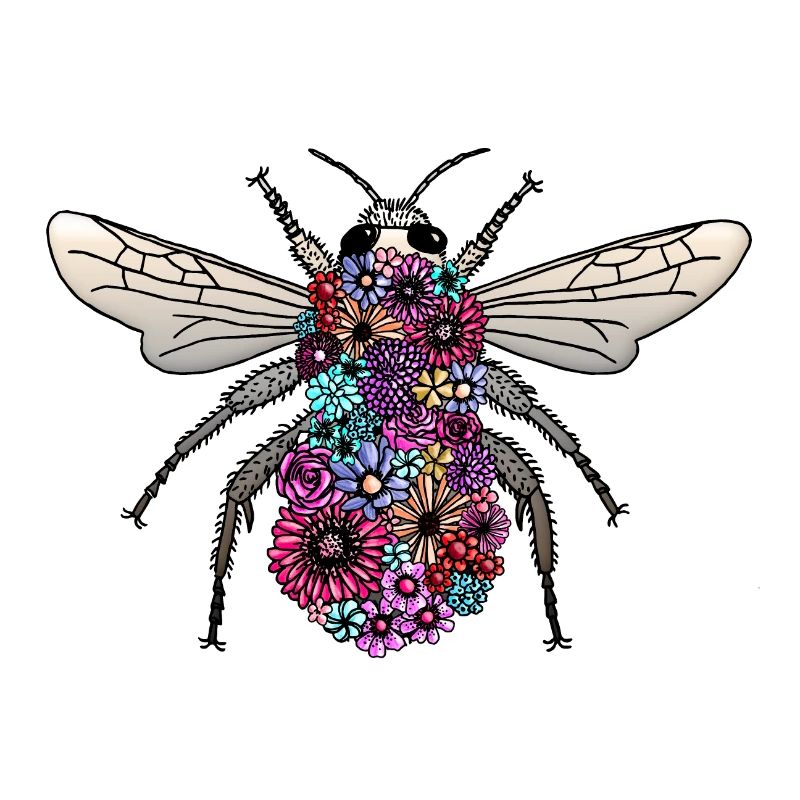Bumblebee design - Bumblebee de fleurs colorées