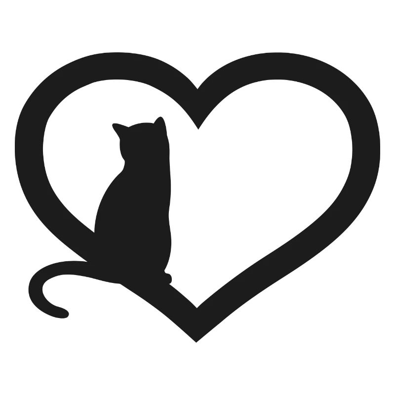 Katze Silhouette mit Herz